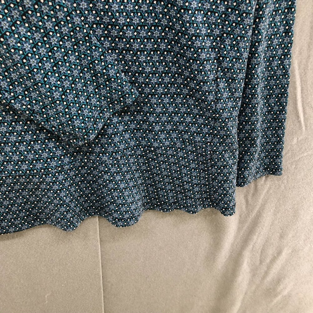 J. Jill Long Sleeve Top Womens Modal Blend Floral Blue Size Large L Crewneck - Picture 6 of 12